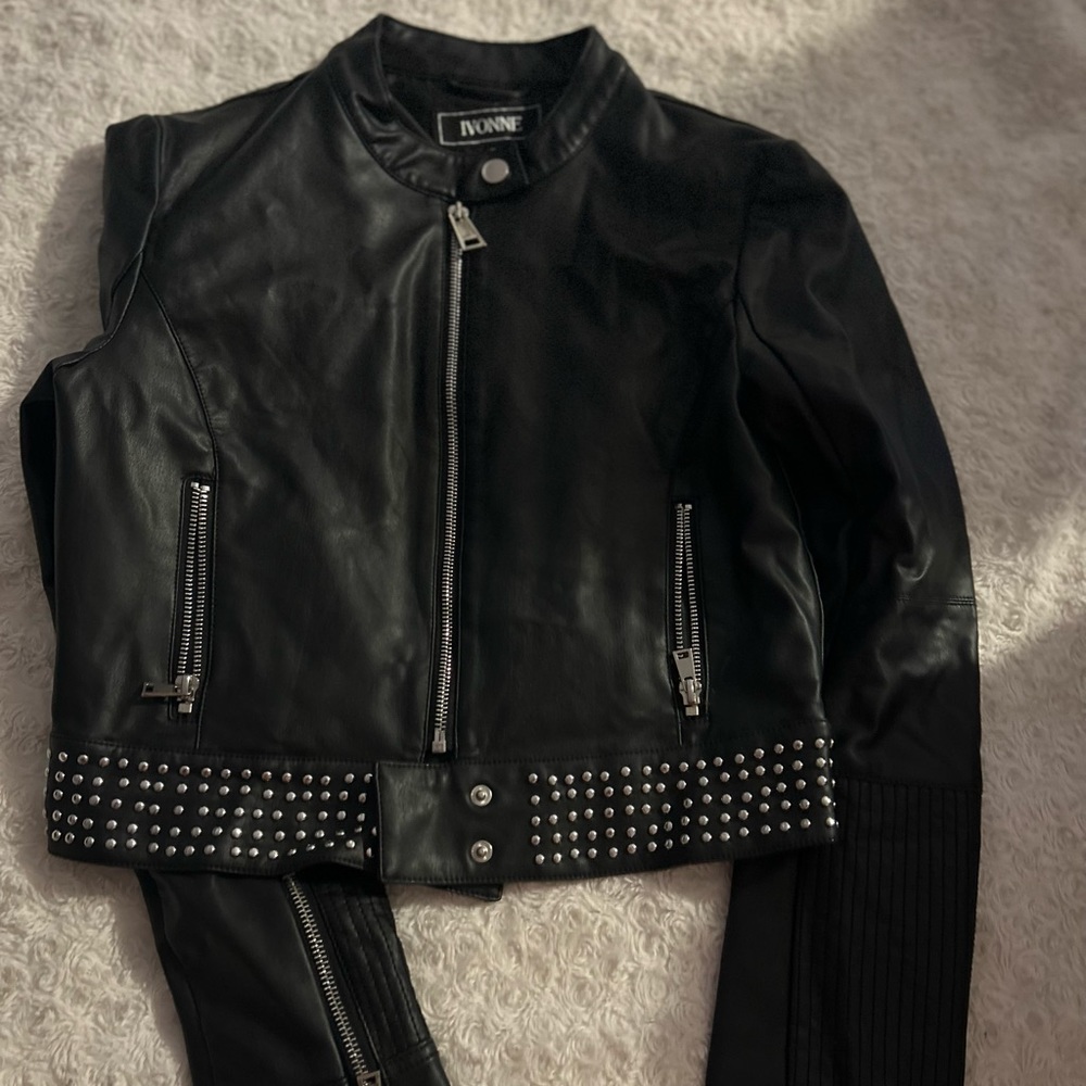 Black leather jacket